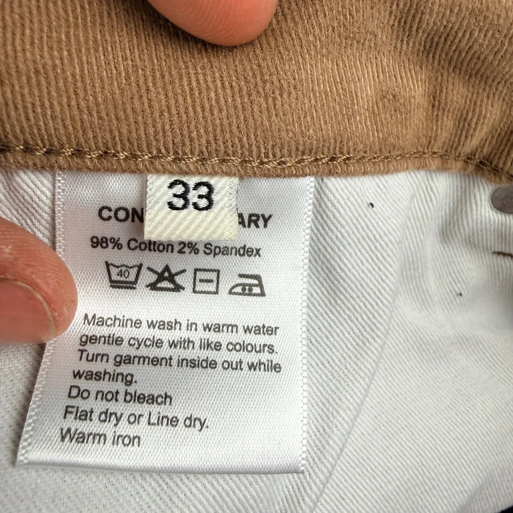 Spier & Mackay Pants Mens 33 Brown Contemporary Fit Cotton Spandex Chino Casual